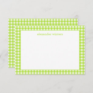 Cartão De Agradecimento Placas de Nota Personalizadas Gingham