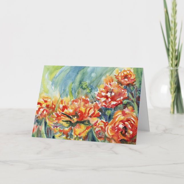 Cartão De Agradecimento Placas de Vazio Ranunculus (Frente)