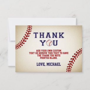 Cartão De Agradecimento Placas Vintage Baseball Obrigado