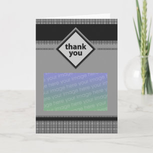 Cartão De Agradecimento plaid thank you photo card