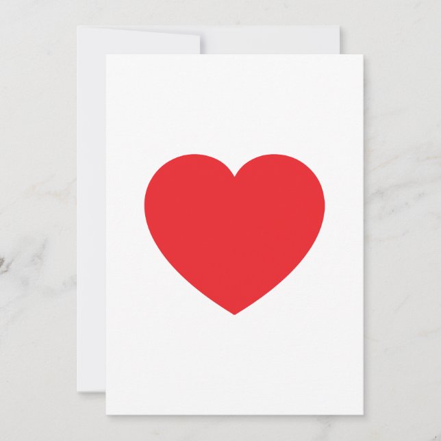 Cartão De Agradecimento Plain Modern White Red Love Heart Graphic (Frente)