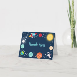 Cartão De Agradecimento Planetas de naves espaciais Aniversário Obrigado