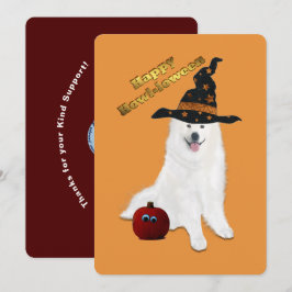 Cartão de agradecimento plano de 5X7 pol. Samoyed