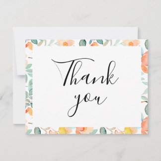 Cartão de Agradecimento Plano Floral Colorido