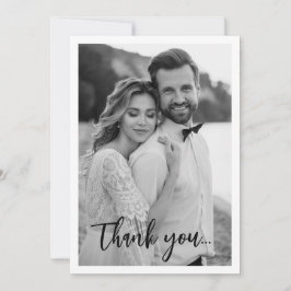 Cartão De Agradecimento 💍Plano Minimalista Elegante com foto