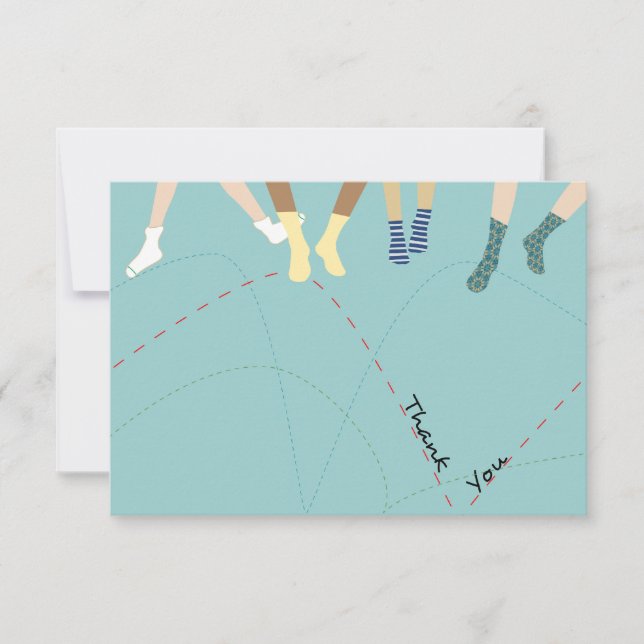 Cartão De Agradecimento Plataforma de Festa Bounce Obrigado (Frente)