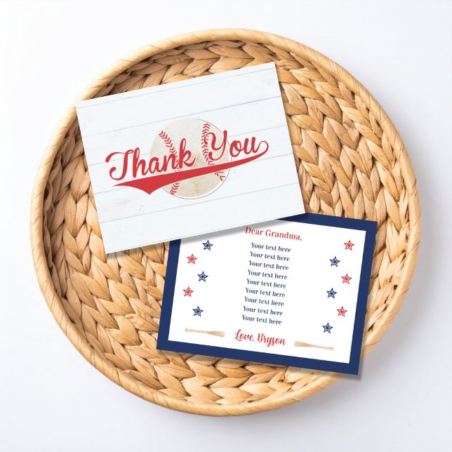 Cartão De Agradecimento Play Ball Baseball Birthday Thank You Card (Criador carregado)