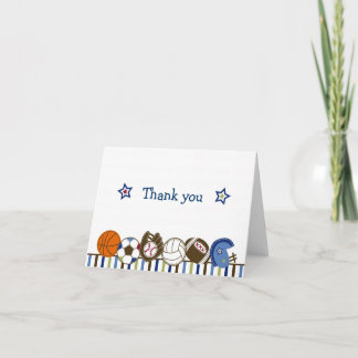 Cartão De Agradecimento Play Ball Sports Thank You Note Cards
