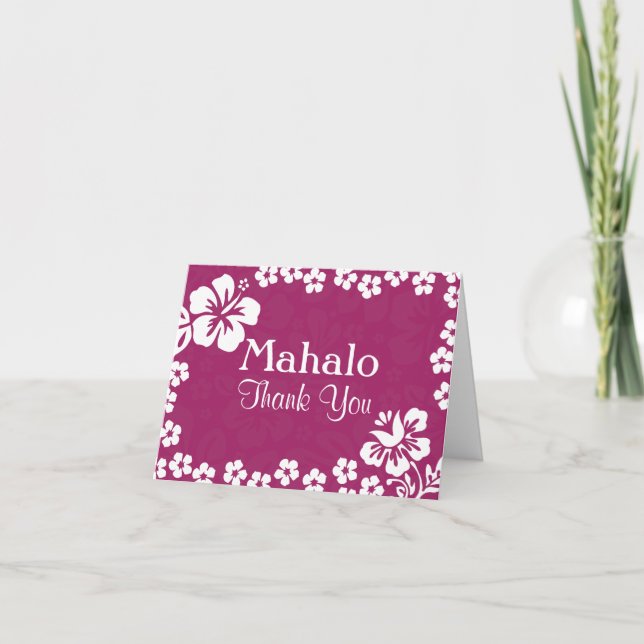Cartão De Agradecimento Plum Beach Flowers Wedding Thank You Cards (Frente)