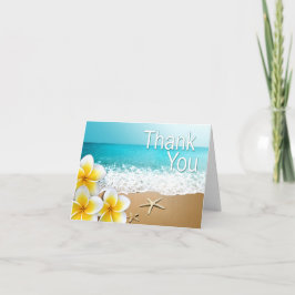 Cartão De Agradecimento Plumeria Starfish Hawaii Beach Thank You
