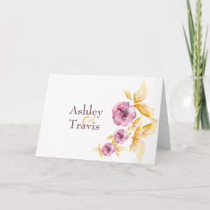 Cartão De Agradecimento Plumrose Watercolor Thank You Photo Card