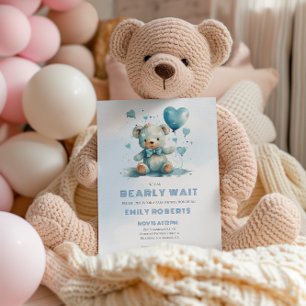 Cartão De Agradecimento Podemos Esperar Bebê Azul Urso De Teddy