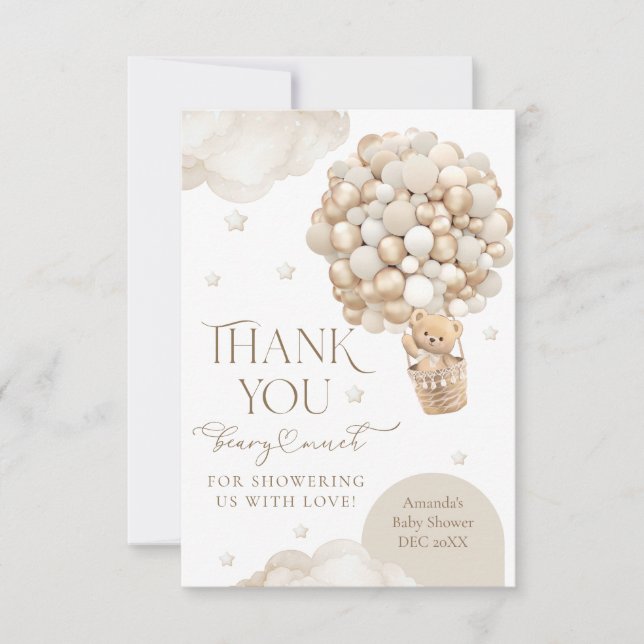 Cartão De Agradecimento Podemos Esperar Chá de fraldas neutro por gênero (Frente)