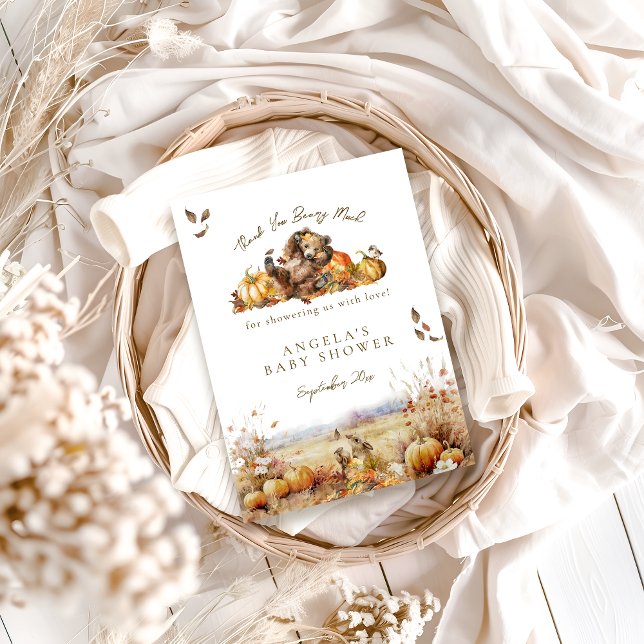 Cartão De Agradecimento Podemos Esperar O Chá de fraldas Da Floresta (Criador carregado)