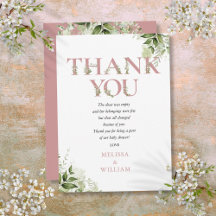 Poema de Chá de Bebê com Folhagem em Rosa Empoeira