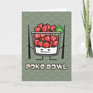 Cartão De Agradecimento Poke bowl Hawaii salada de peixe cru chopsticks ak