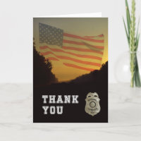 Polícia American Flag Shield Obrigado