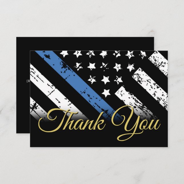 Cartão De Agradecimento Polícia de Polícia - Parte de Aposentação (Frente/Verso)