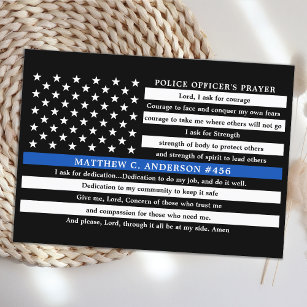Cartão De Agradecimento Policiais Rezam para Personalizar Linha Azul Fino