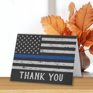 Cartão De Agradecimento Policial Thin Blue Line