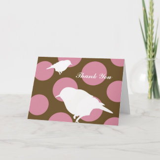 Cartão De Agradecimento Polka Dot Birds, Thank You Card