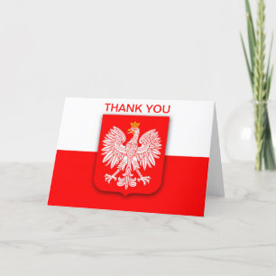 Cartão De Agradecimento Polônia Polska Flag Polonês Eagle White Red