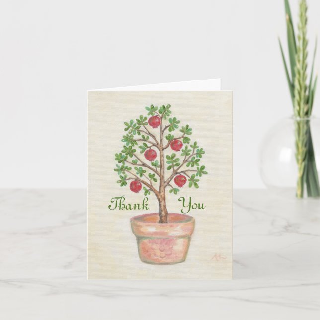 Cartão De Agradecimento Pomegranate Tree thank you card (Frente)
