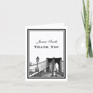 Cartão De Agradecimento Ponte Brooklyn no Skyline NYC #2 Obrigado