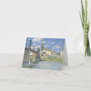 Cartão De Agradecimento Ponte de Villeneu por Sisley Impressionista Paint