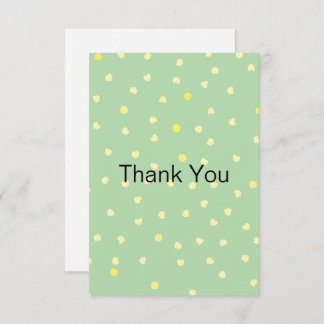 Cartão De Agradecimento pontos amarelos em verde