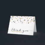 Cartão de Agradecimento Pontos de Confetes Rosa e<br><div class="desc">Cartão de Agradecimento Pontos de Confetes
  Cartões elegantes e únicos com pontos de confetes rosa,  dourado e roxo escuro. Itens correspondentes e outras cores estão disponíveis.</div>