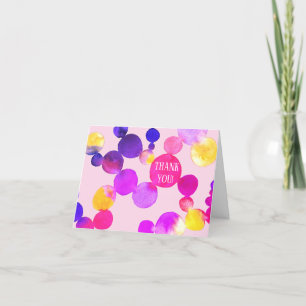 Cartão De Agradecimento Pontos e pontos de aquarela Obrigado a PERSONALIZA