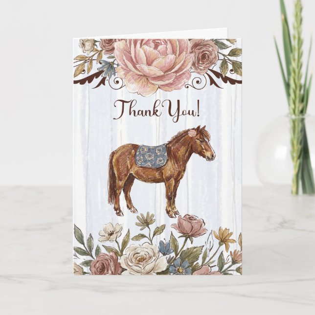 Cartão De Agradecimento Pony (Frente)