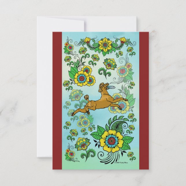 Cartão De Agradecimento Poodle castanho pegando uma placa de nota de risbe (Frente)