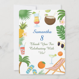 Cartão De Agradecimento Pool Party Thank You Card - Summer Theme