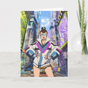 Cartão De Agradecimento Pop Futurística - Estrela 0003