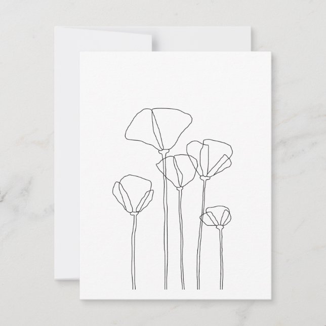 Cartão De Agradecimento Poppies (Frente)