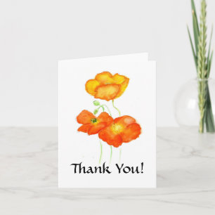 Cartão De Agradecimento Poppies da Islândia Obrigado Notecard