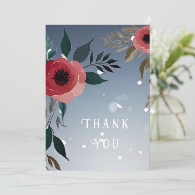 Cartão De Agradecimento Poppy of Love" Wedding Invitation Collection (Em pé/Frente)