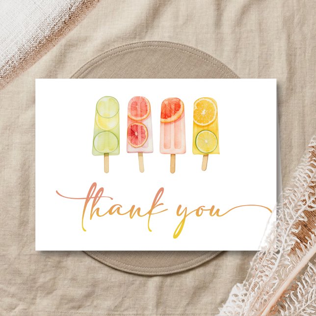 Cartão De Agradecimento Popsicle Ready to Pop Baby Shower (Popsicle Baby Shower Thank You Card)