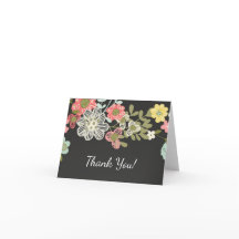 Popular Chalkboard Floral Obrigado Nota