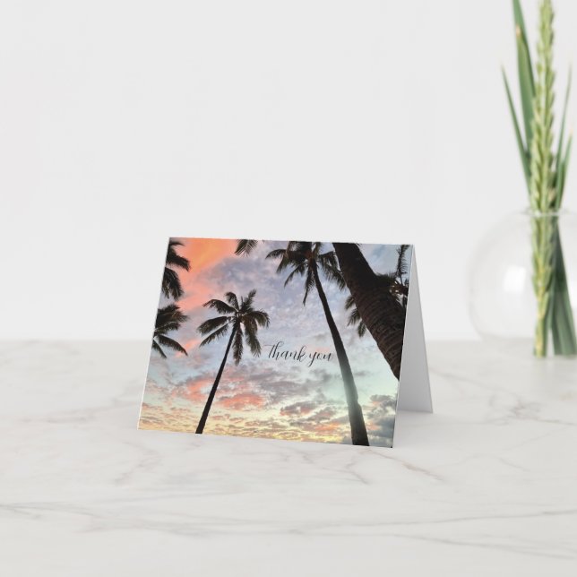Cartão De Agradecimento Pôr do sol havaiano (Frente)