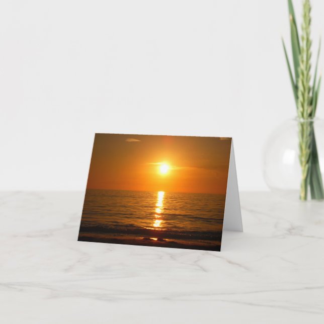 Cartão De Agradecimento pôr do sol ousado na placa do mar (Frente)