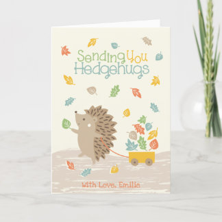 Cartão De Agradecimento Porco-porreiro com Carro de Pequenas Folhas