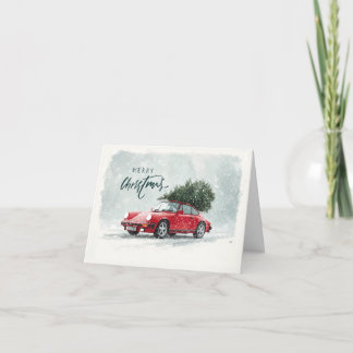Cartão De Agradecimento Porsche 911 Classic Merry Christmas Card