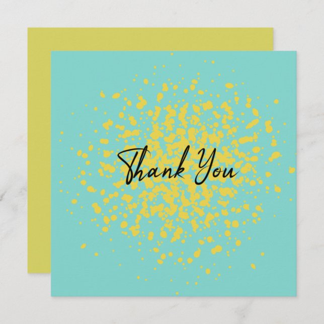 Cartão De Agradecimento Portas de Aquarela de Explosão Amarela Chic no Abs (Frente/Verso)