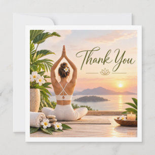 Cartão De Agradecimento pose de Namaste de Yoga