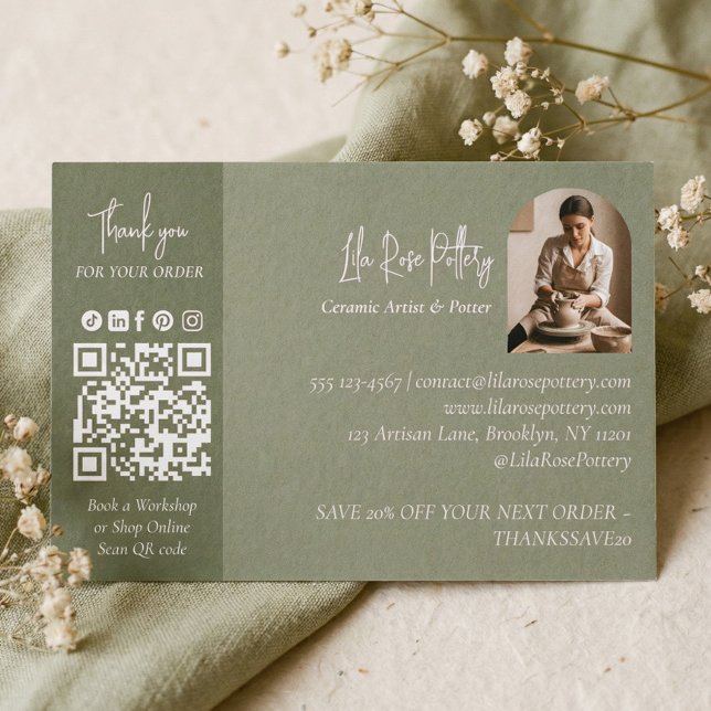 Cartão De Agradecimento Pottery Photo Business Thanks You For Your Order (Pottery Photo Business Thanks You For Your Order Thank You Card)