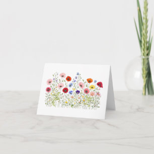 Cartão De Agradecimento Prado de flores silvestres com florações naturais