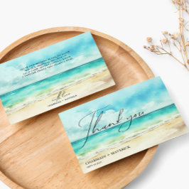 Cartão De Agradecimento Praia do Oceano de Verão Minimalista